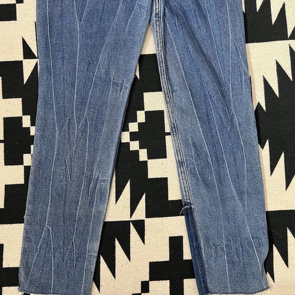 Hollister Jeans Size 23 Curvy High Rise Mom Denim Stretch Colorblock Patchwork - Picture 11 of 14